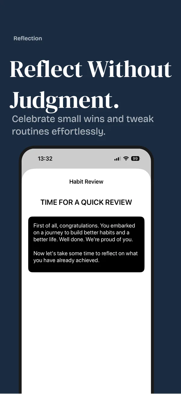 Reflect without judgment: the guided habit review